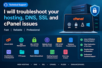 troubleshoot your hosting, dns, SSL and cpanel issues