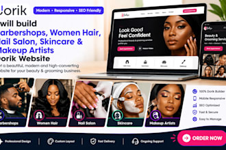 build barbershops women hair nail salon skincare makeup artists dorik website