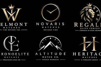 design a professional luxury, timepiece, jewelry, or fashion watch logo