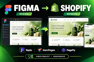 convert figma to shopify landing page using replo, gempages or pagefly