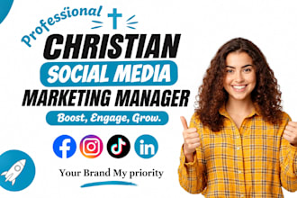 be your christian social media manager for church ministry and faith based brand