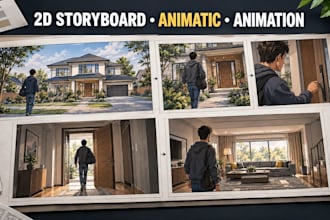 create 2d animation storyboards, animatics and short animated sequences