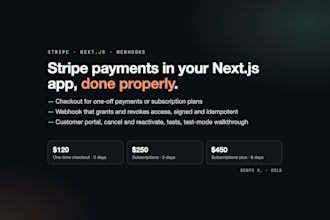 integrate stripe payments into your nextjs app with checkout and webhooks