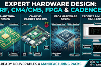 provide expert hardware design for rf  cm4 cm5 carrier boards, fpga, and cadence