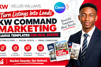 kw command marketing campaigns canva templates for real estate listings flyers