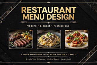 design modern restaurant menu and food poster