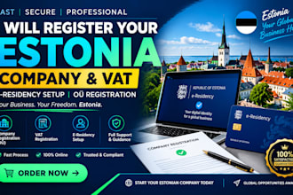 register estonia company , e residency and vat for non resident, oÜ registration