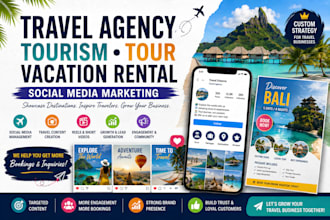 travel agency social media marketing manager tourism flyer tour vacation rental