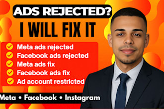 fix rejected meta ads campaign for tiktok, facebook, instagram and twitch
