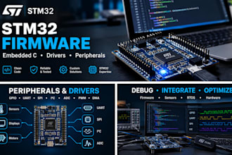 develop stm32 firmware and embedded c applications