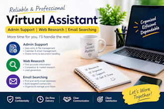 be your virtual assistant for admin support tasks, web research, email searching