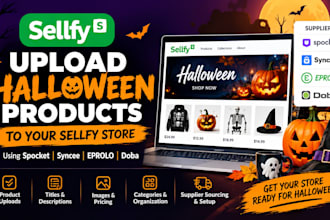 upload halloween products to sellfy via spocket syncee eprolo doba dropshipping