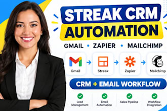 bulid streak mailchimp zapier gmail CRM email marketing automation workflow