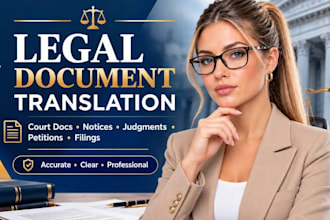 translate court docs notices judgments petitions filings accurate and clear work
