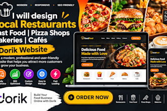design local restaurants fast food pizza shops bakeries cafés dorik website