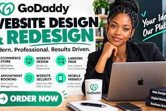 design godaddy website, godaddy redesign, godaddy SEO, godaddy builder