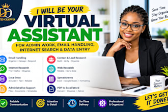 be your virtual assistant for admin work email handling internet search scraping
