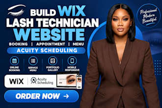 build wix lash technician website booking appointment menu acuity scheduling