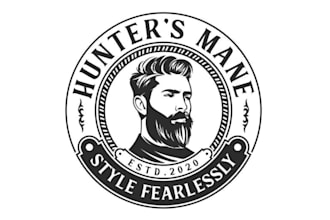 design premium beard logo vector illustration barbershop , men haircut vector
