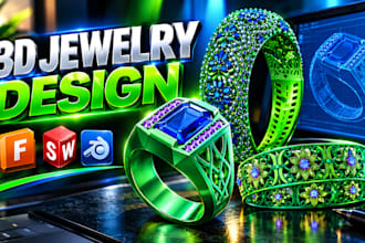 create custom ring design and 3d jewelry cad model