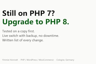 upgrade your wordpress or woocommerce site to PHP 8