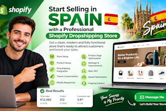 build spain shopify dropshipping store redesign spanish ecommerce website