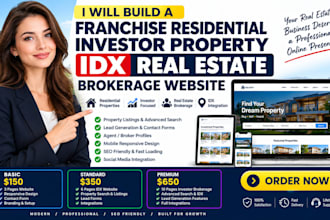 build franchise residential investor property idx real estate brokerage website