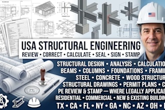 review, correct and stamp structural engineering drawings in ca ny tx ga fl nc