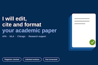 provide expert editing, citation formatting and research support