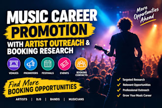 promote your music career with artist outreach and booking research