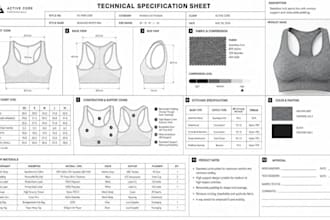 create leggings yoga pants activewear tech pack for factory production