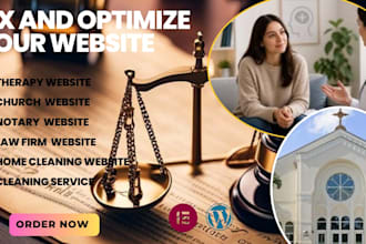fix and optimize a church, notary law firm or cleaning service therapy website