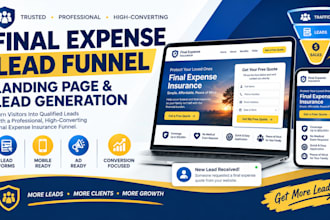 build a final expense insurance landing page and lead funnel
