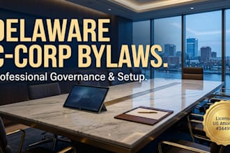 draft delaware c corp bylaws and founder equity legal agreements