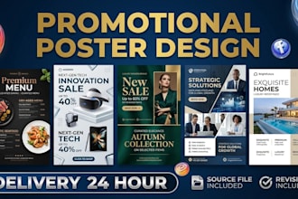 design professional promotional posters for sales and events