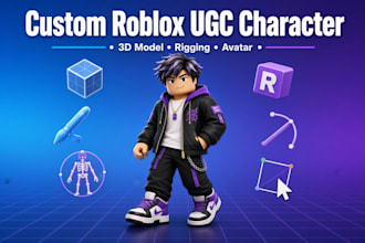 create custom roblox ugc character, avatar, 3d model, roblox rigging