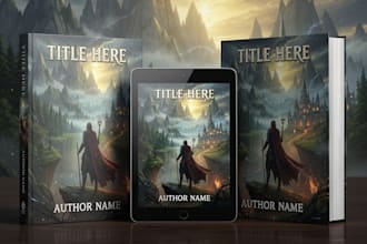 draw fanrasy book cover, paperback, ebook hardcover