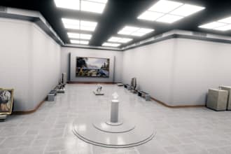 design3d art gallery tour,interior cultural center,cgi museum virtual showroom