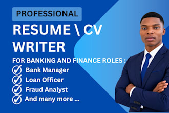 write an ats friendly resume CV for banking and finance jobs