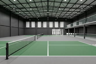 design your pickleball court, gym room or sports facility in stunning 3d