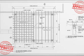 draft patio pergola deck framing plans and construction drawings