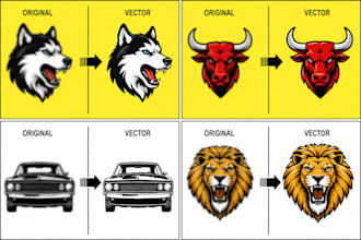 do vector tracing, redraw logo, and vectorize image