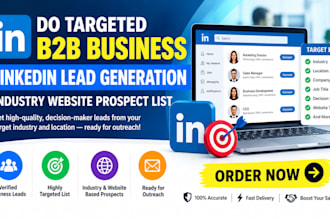 do targeted b2b business linkedin leadgeneration industry website prospect list