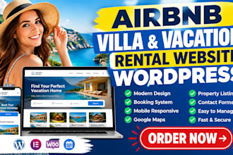 build airbnb villa vacation home cabin beach holiday rental wordpress website