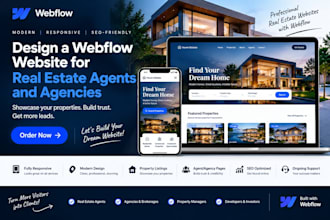 design a webflow website for real estate agents and agencies