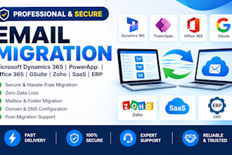 do email migration microsoft dynamics 365 powerapps office gsuite zoho saas erp