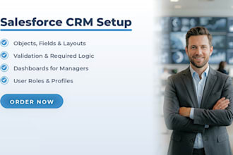 set up or fix your salesforce crm org, flows and dashboards