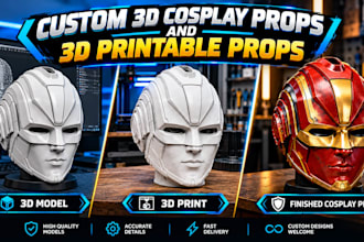 create custom 3d cosplay props and 3d printable props