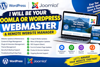 be your joomla or wordpress webmaster remote website manager