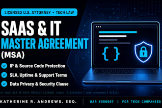 write a master service agreement msa for IT, tech, and software companies